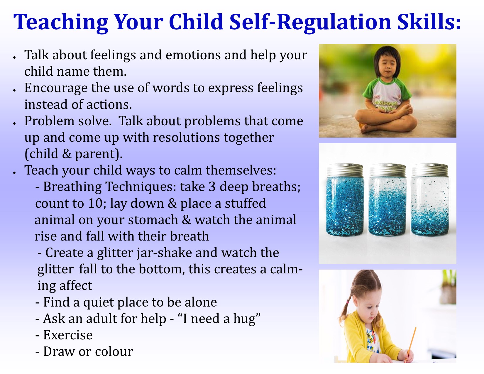 Teaching your child self-regulation skills 