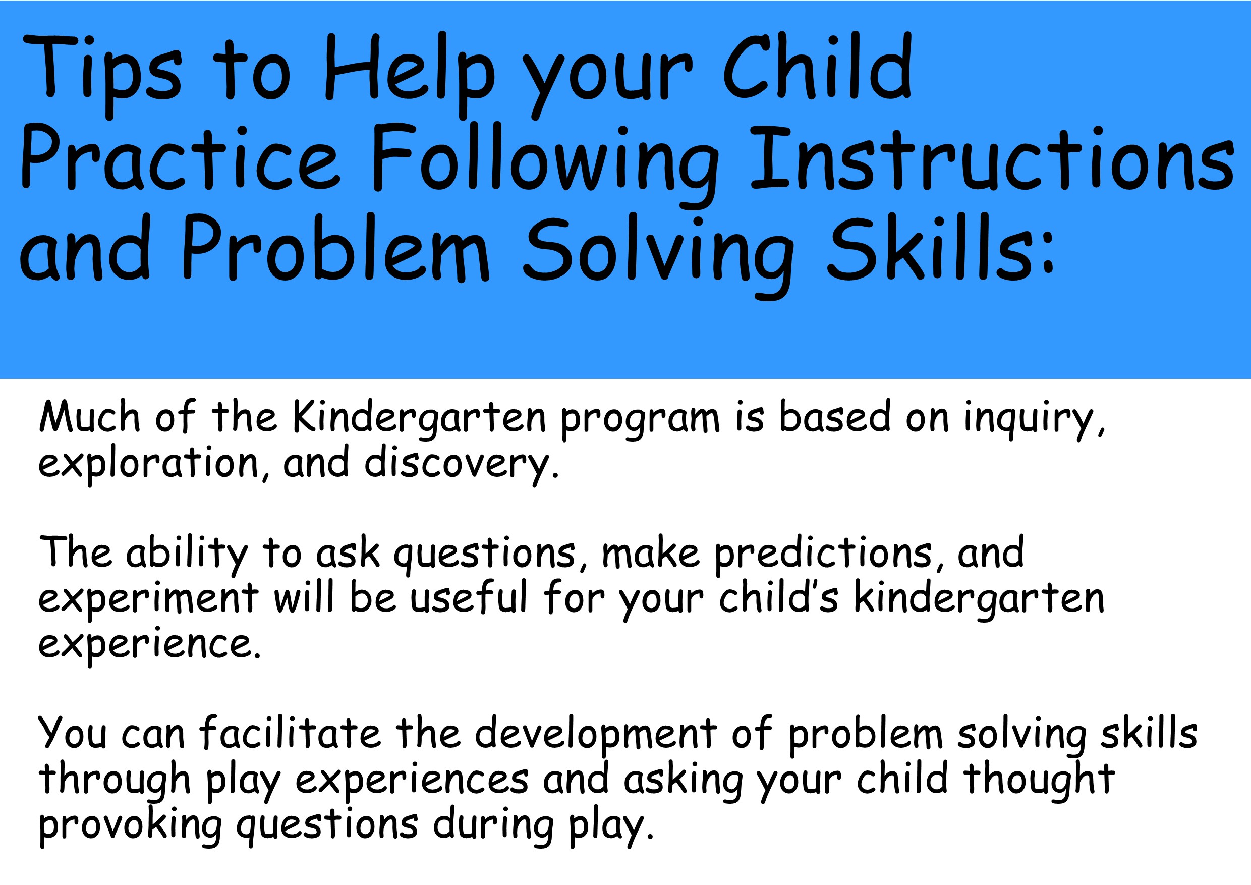 Tips to help your child practice following instructions and problem solving skills 